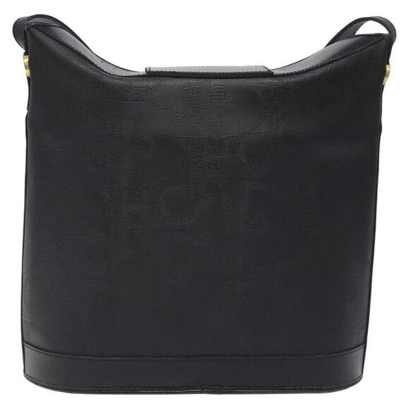 Christian Dior Trotter Canvas Shoulder Bag PVC Black Gold Auth 120408 - Picture 3 of 16